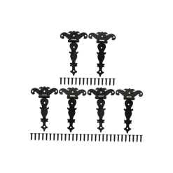 6 Pcs T-Shaped Yard Hinges - Black