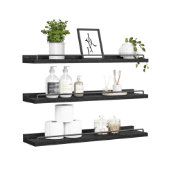 32Inch Parallel Floating Shelves (Black)