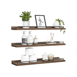 32Inch Parallel Floating Shelves (Brown)
