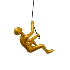 Climbing Man Wall Art (Gold)